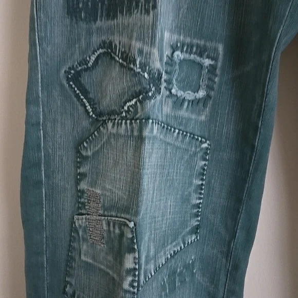 POLO Sportsman Military Green Distress 1967 Patchwork Cargo Jeans NWT - Picture 3 of 16